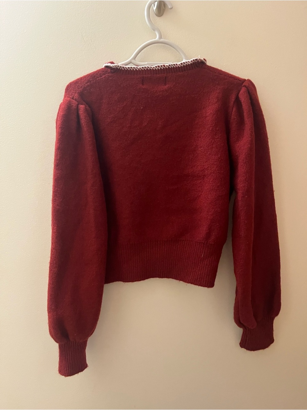 Cider Burgundy Embroidered Floral Cardigan Sweater - Picture 5 of 5